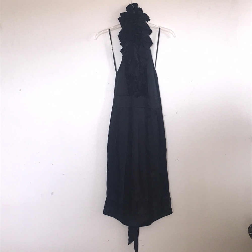 BCBG halter dress with ruffles